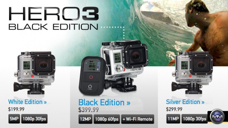 Major Upgrade For Gopro Hero3 Available In 3 Different Models
